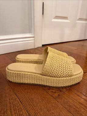 Marc Fisher Platform Slide Sandals in Natural - Size 11  NWOT